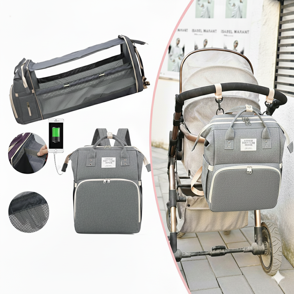 🎒 A Mala de Mudar de Fraldas Nómada 3-em-1: Liberte as Suas Mãos, Proteja o Sono do Seu Bebé