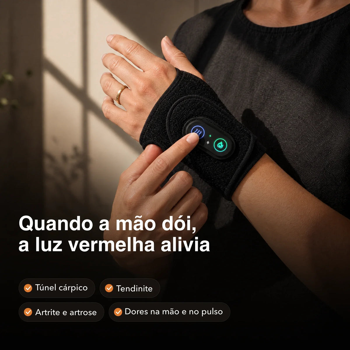 Quando a mão dói, a luz vermelha alivia